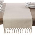 Saro Lifestyle SARO 1835.N1690B 16 x 90 in. Oblong Knotted Tassel Design Table Runner  Natural 1835.N1690B